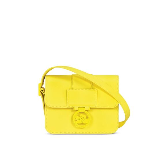 LONGCHAMP Handbags - LONGCHAMP Women's Yellow Suede Logo Hardware Adjustable Strap Crossbody